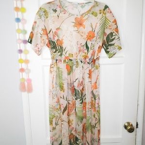 Zara Sheer floral Midi  dress